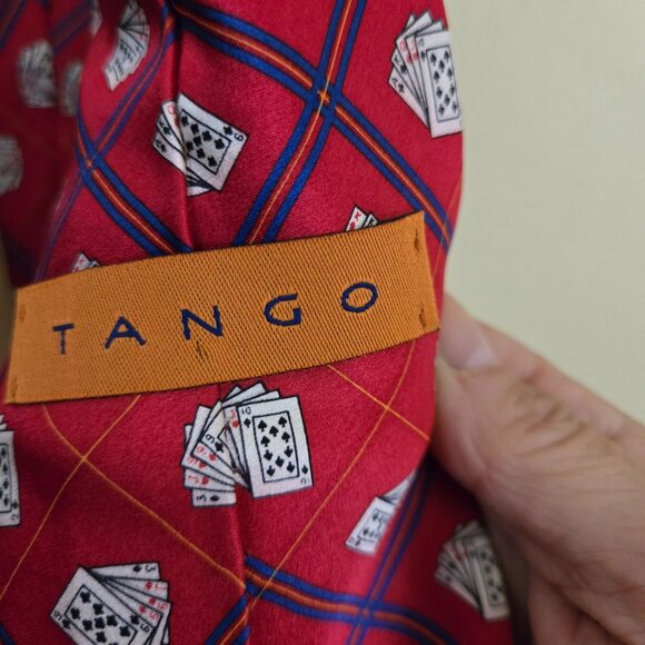 Tango 100% Silk Poker Game Night Vegas Vacation Tie - Picture 4 of 5